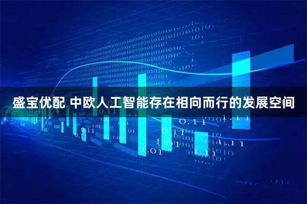 盛宝优配 中欧人工智能存在相向而行的发展空间