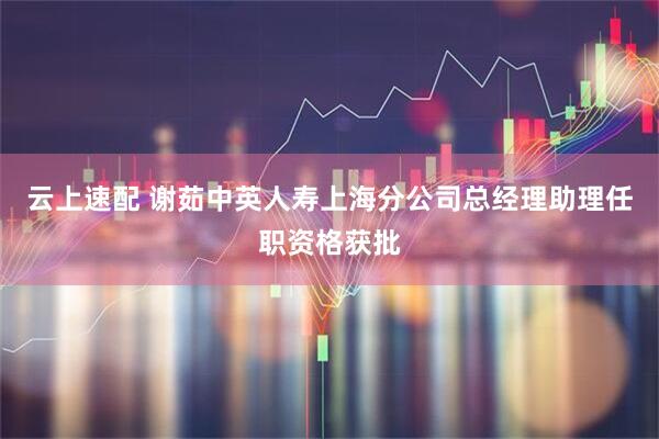 云上速配 谢茹中英人寿上海分公司总经理助理任职资格获批