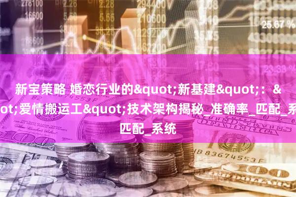新宝策略 婚恋行业的"新基建"："爱情搬运工"技术架构揭秘_准确率_匹配_系统