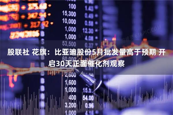 股联社 花旗:比亚迪股份5月批发量高于预期 开启30天正面催化剂观察