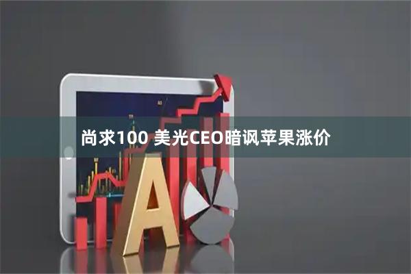 尚求100 美光CEO暗讽苹果涨价