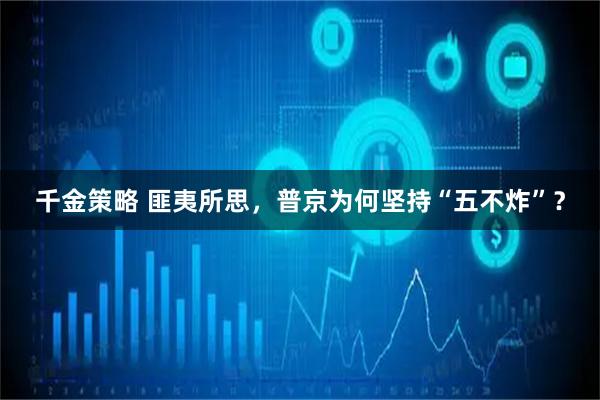 千金策略 匪夷所思，普京为何坚持“五不炸”？